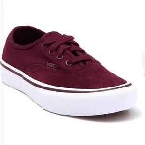 NWT/NIB Adult Vans Authentic Suede Pro Sneaker in Port (Sz 6.5 Men/ 8 Women)